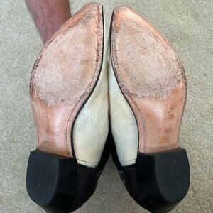 Black and white cow hair boots